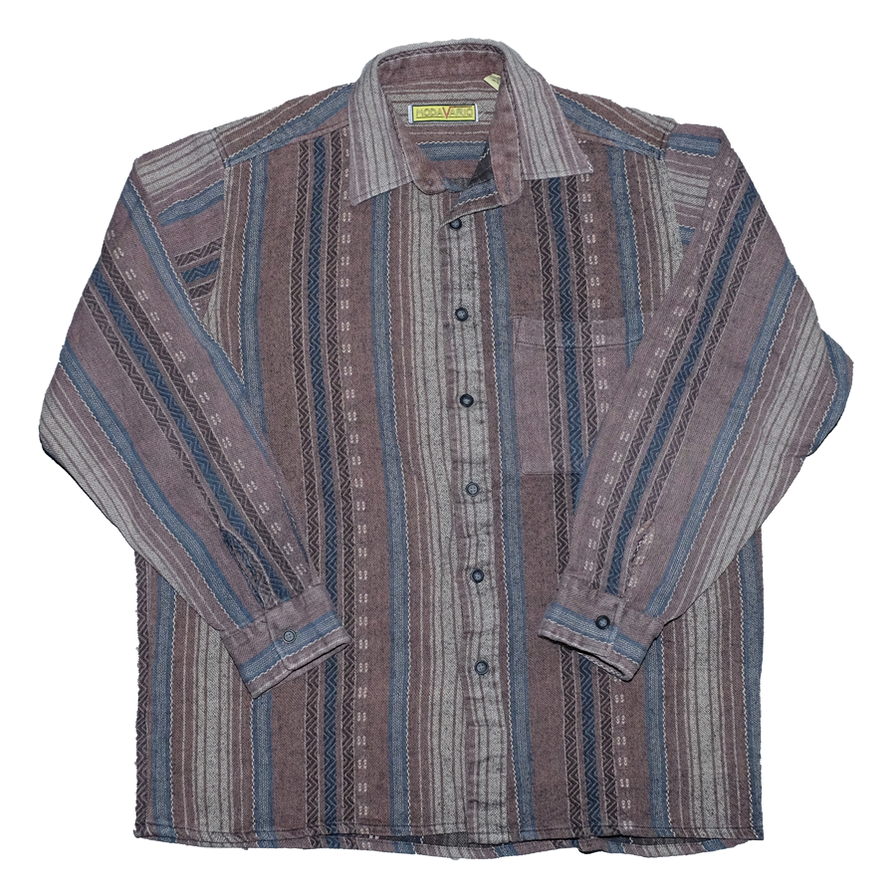 Vintage Patter Striped Flannell Shirt Large - Double Double Vintage