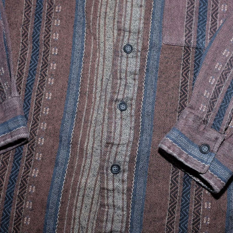Vintage Patter Striped Flannell Shirt Large - Double Double Vintage