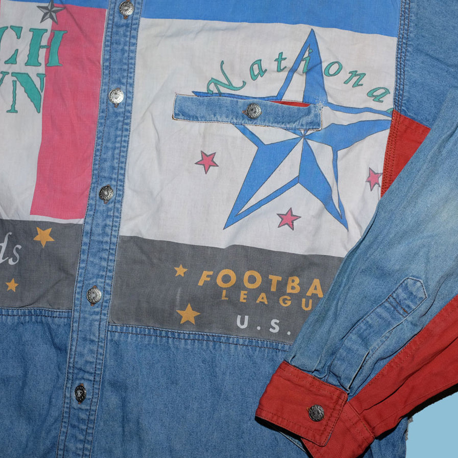 Vintage Pattern Denim Shirt XLarge - Double Double Vintage
