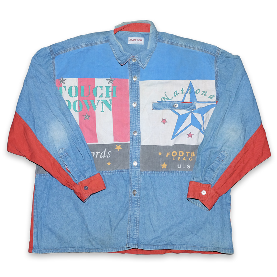 Vintage Pattern Denim Shirt XLarge - Double Double Vintage