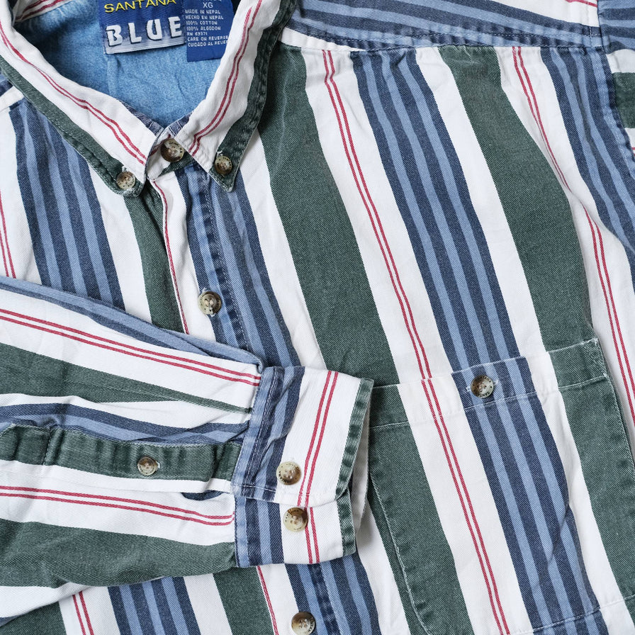 Vintage Vertical Striped Shirt XLarge