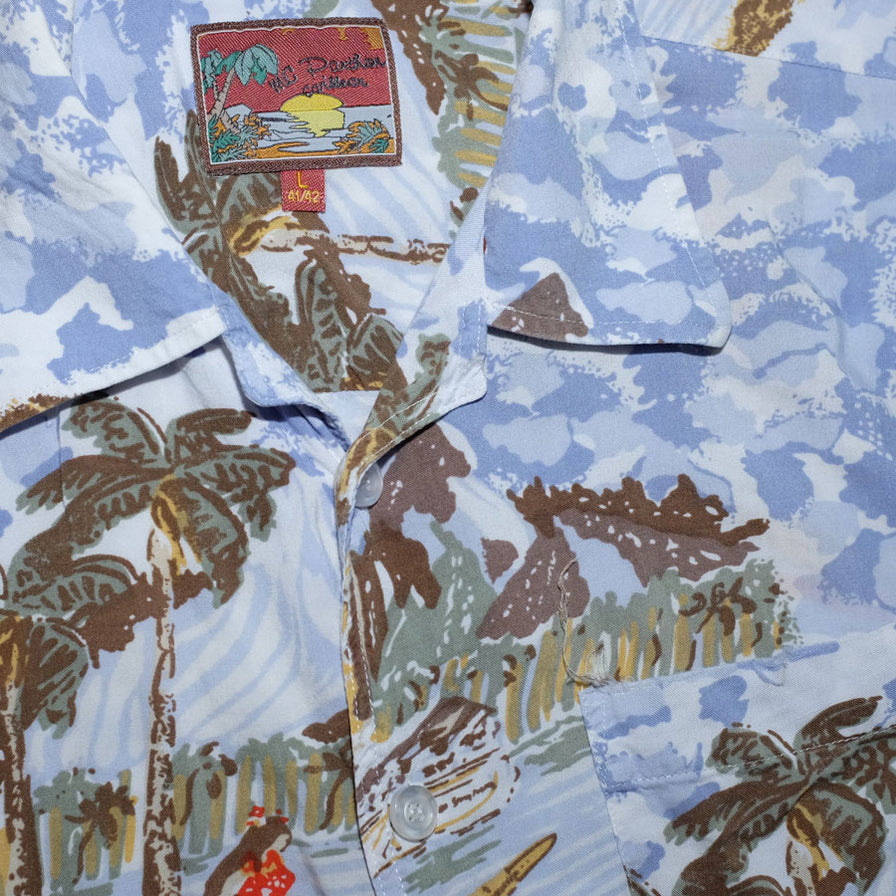 Vintage Pattern Tropical Island Shirt Large - Double Double Vintage