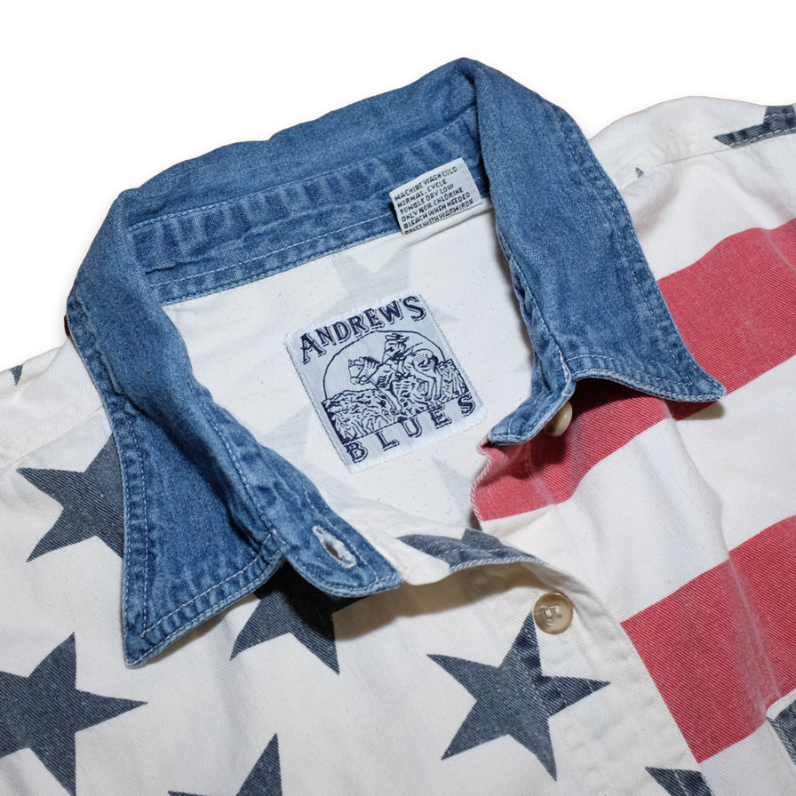 Vintage USA Flag Shirt Small - Double Double Vintage