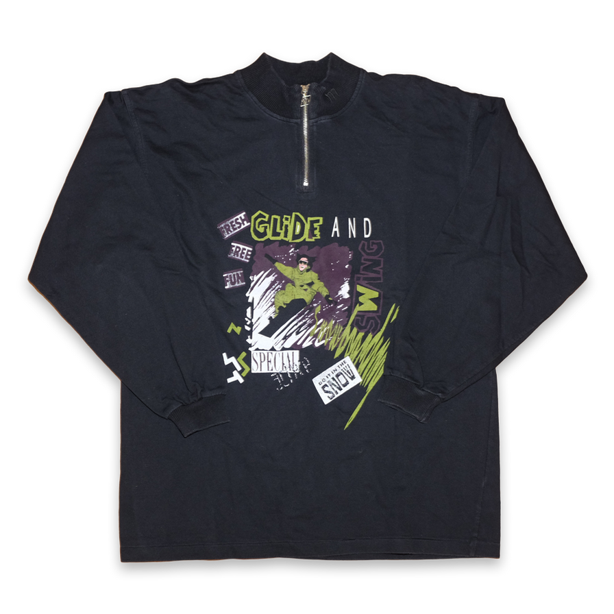 Vintage Snowboard Q-Zip Sweater Medium - Double Double Vintage