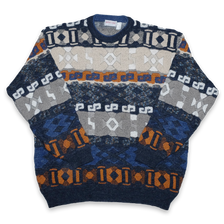 Vintage Pattern Knit Sweater XLarge - Double Double Vintage