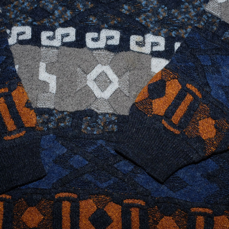 Vintage Pattern Knit Sweater XLarge - Double Double Vintage