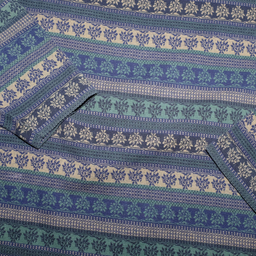 Vintage Pattern Mock Neck Sweater Large - Double Double Vintage