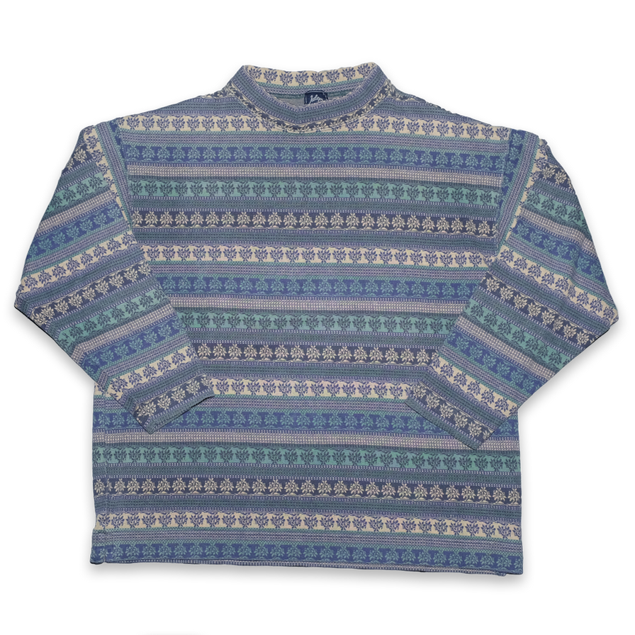 Vintage Pattern Mock Neck Sweater Large - Double Double Vintage