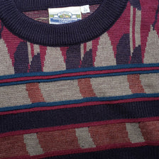 Vintage Pattern Knit Sweater Large - Double Double Vintage