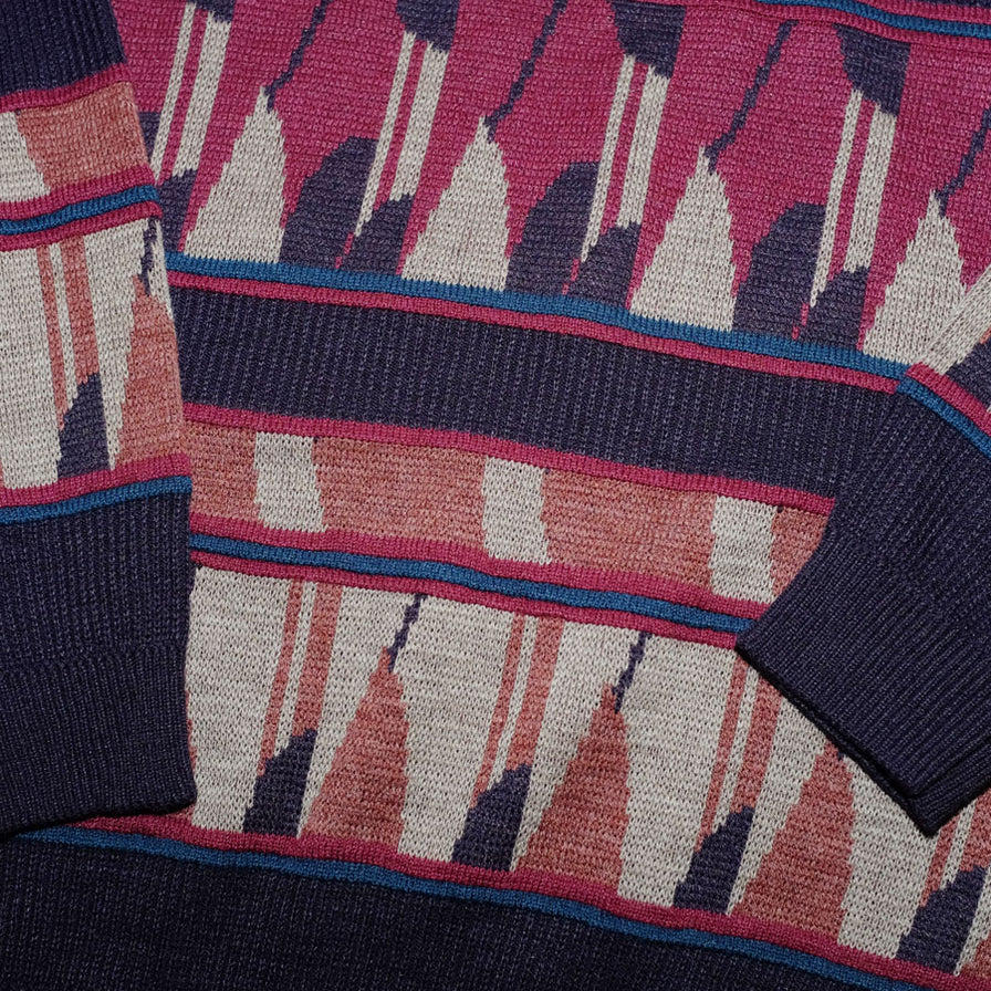 Vintage Pattern Knit Sweater Large - Double Double Vintage