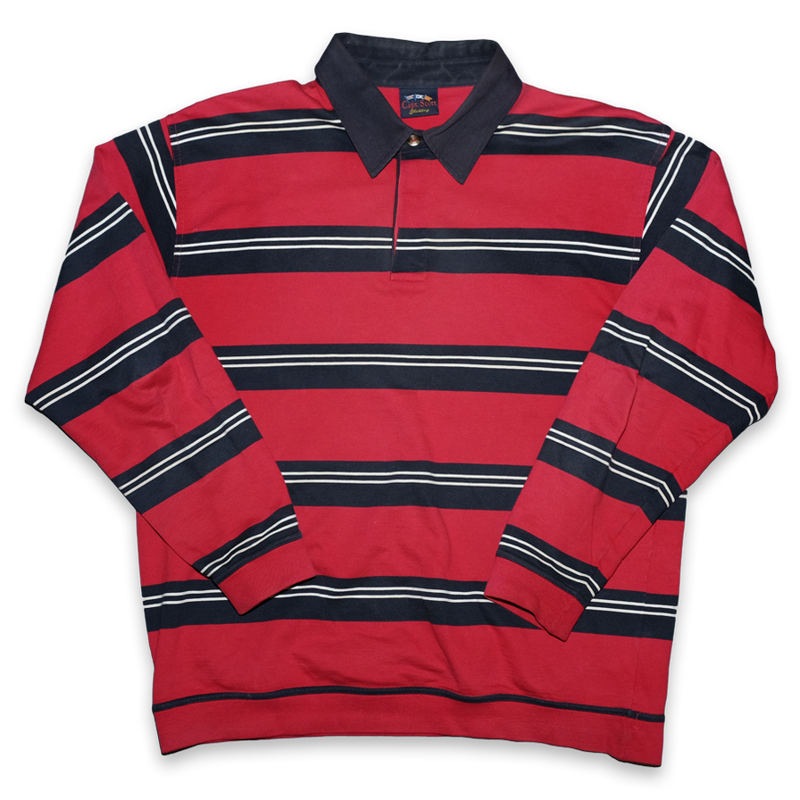 Vintage Striped Long Polo Large - Double Double Vintage