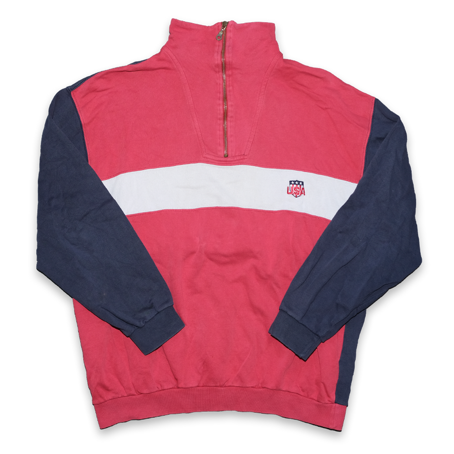 Vintage USA Q-Zip Sweater Large - Double Double Vintage