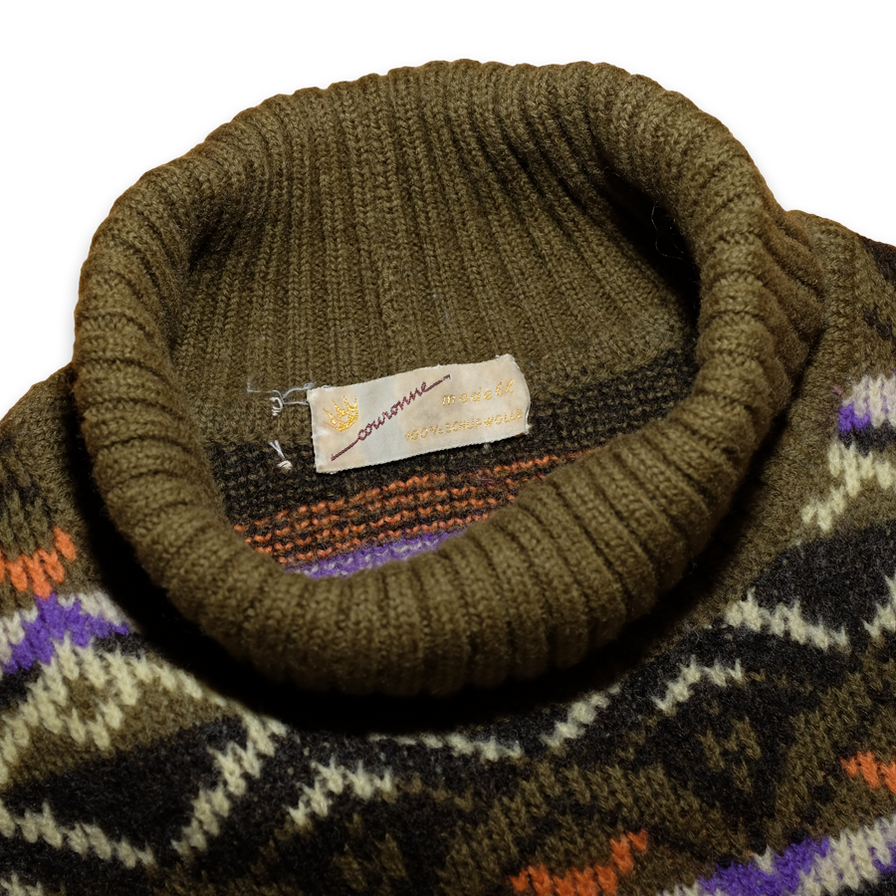 Women Vintage Turtleneck Knit Sweatshirt Small - Double Double Vintage