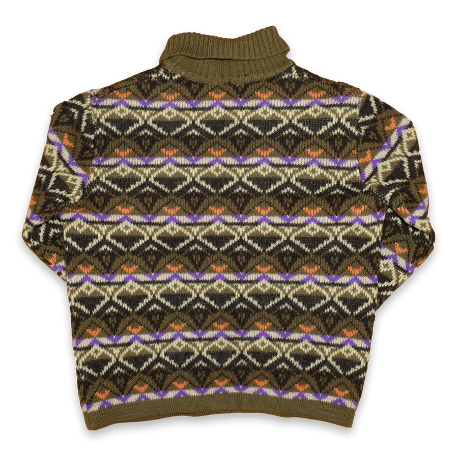 Women Vintage Turtleneck Knit Sweatshirt Small - Double Double Vintage