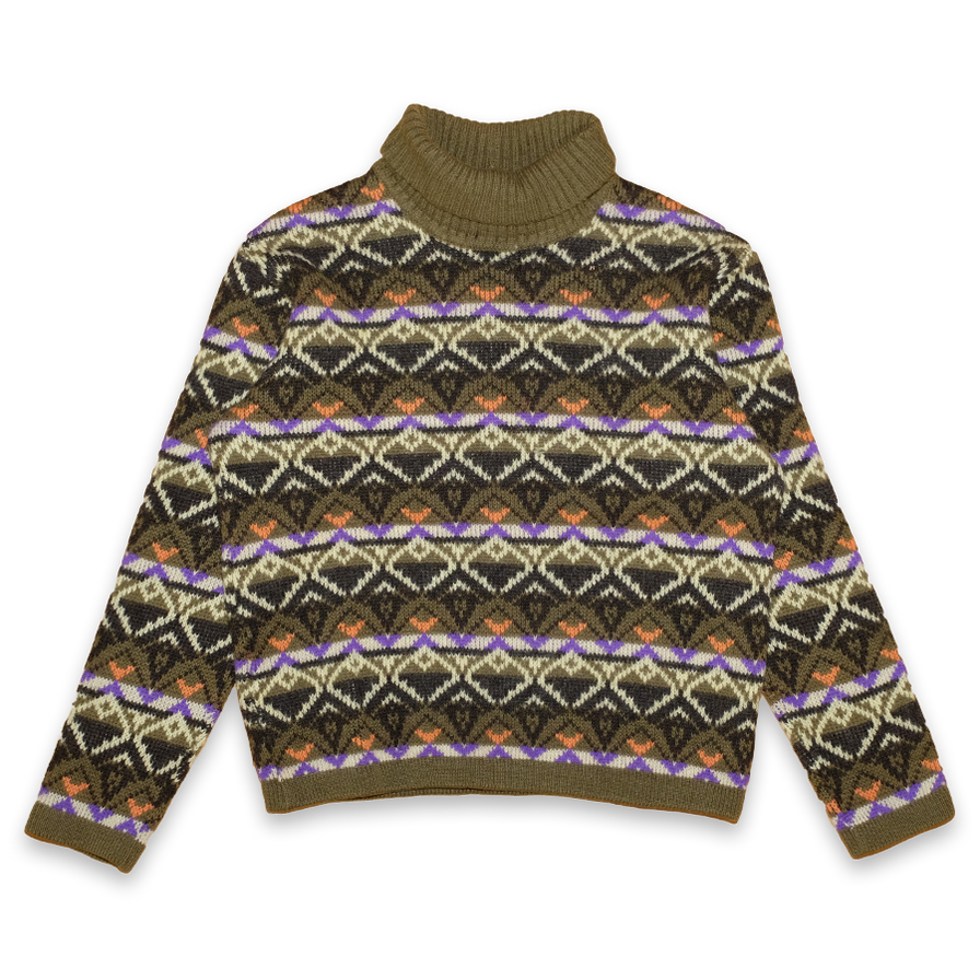 Women Vintage Turtleneck Knit Sweatshirt Small - Double Double Vintage