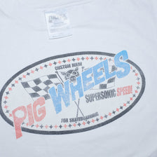 Vintage 90s Pig Wheels Skateboarding T-Shirt Large - Double Double Vintage