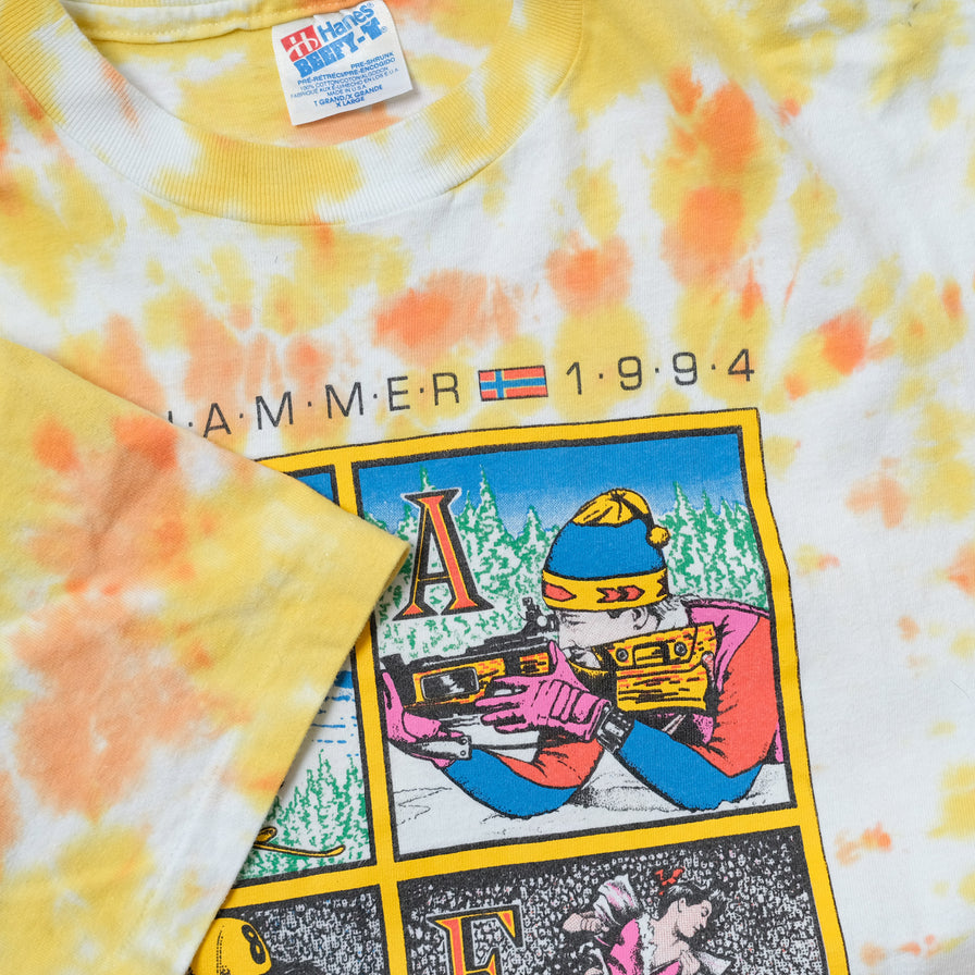 Vintage 1994 Lillehammer Tie Dye T-Shirt XLarge