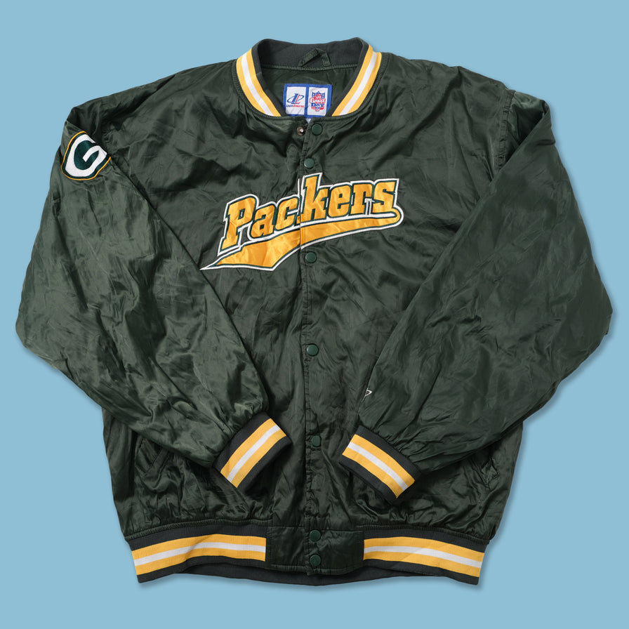 Vintage Greenbay Packers Satin Bomber Jacket Large