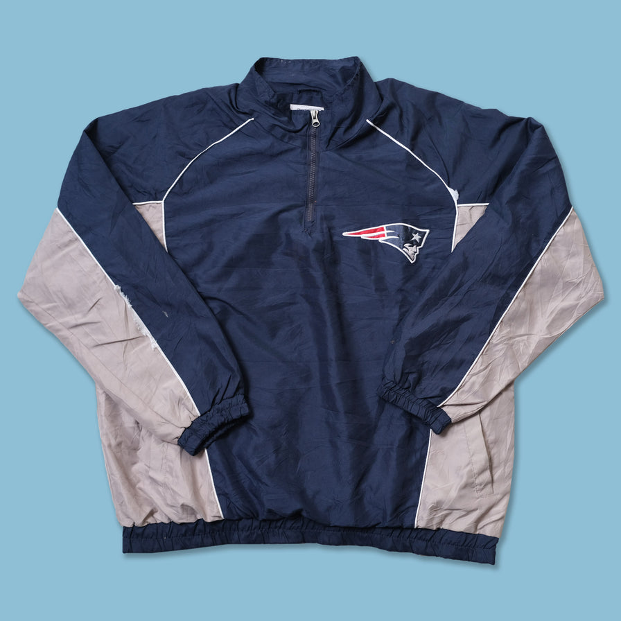 Vintage New England Patriots Q Zip Windbreaker XLarge Double Double Vintage