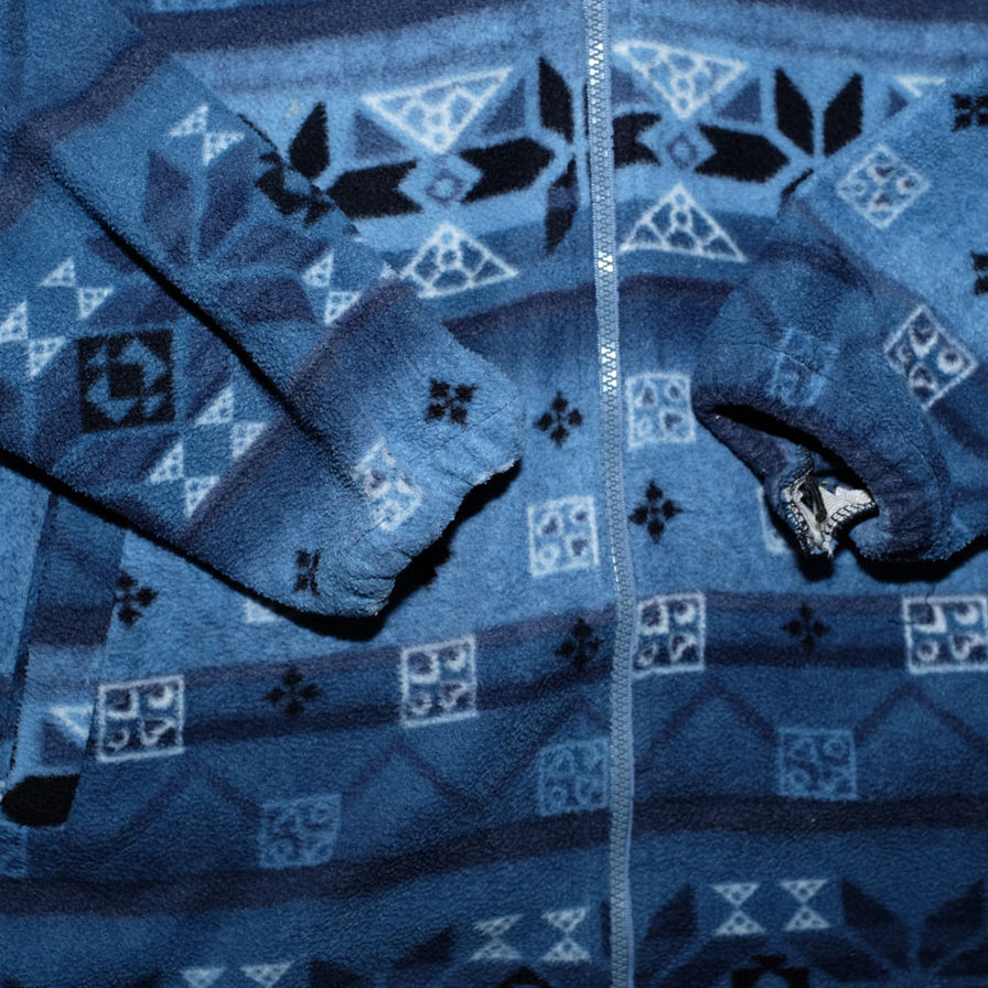 Vintage Pattern Fleece Jacket XLarge - Double Double Vintage