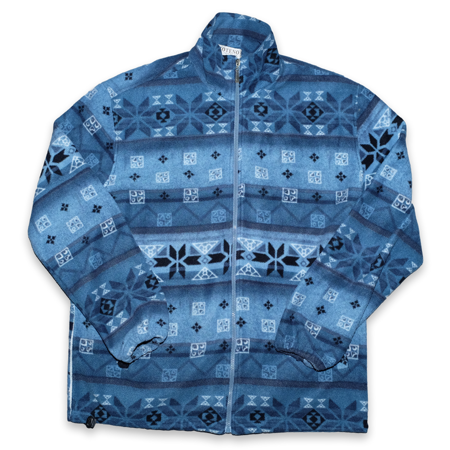 Vintage Pattern Fleece Jacket XLarge - Double Double Vintage