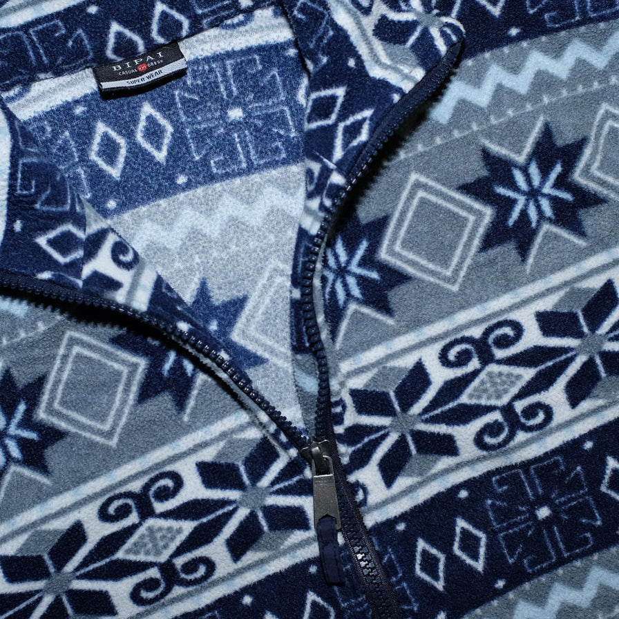 Vintage Pattern Fleece Jacket Large / XLarge - Double Double Vintage