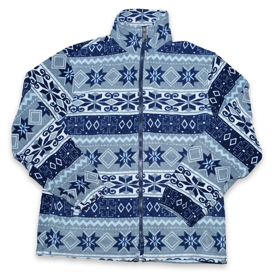 Vintage Pattern Fleece Jacket Large / XLarge - Double Double Vintage