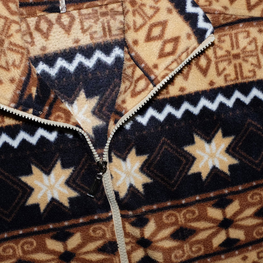 Vintage Pattern Fleece Jacket Large / XLarge - Double Double Vintage