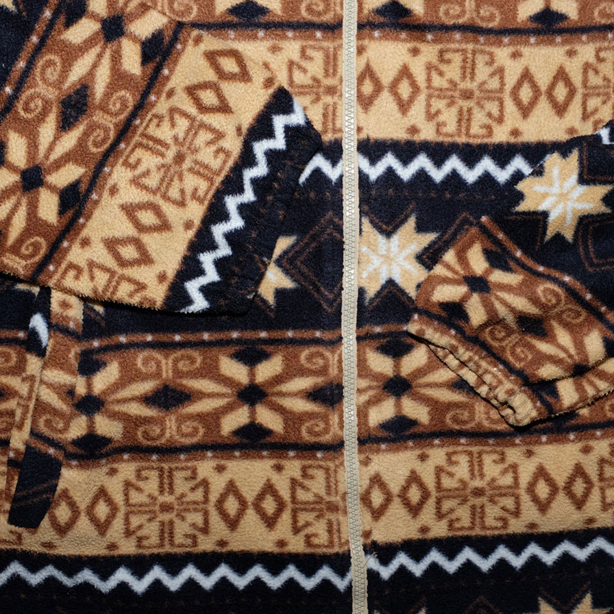Vintage Pattern Fleece Jacket Large / XLarge - Double Double Vintage