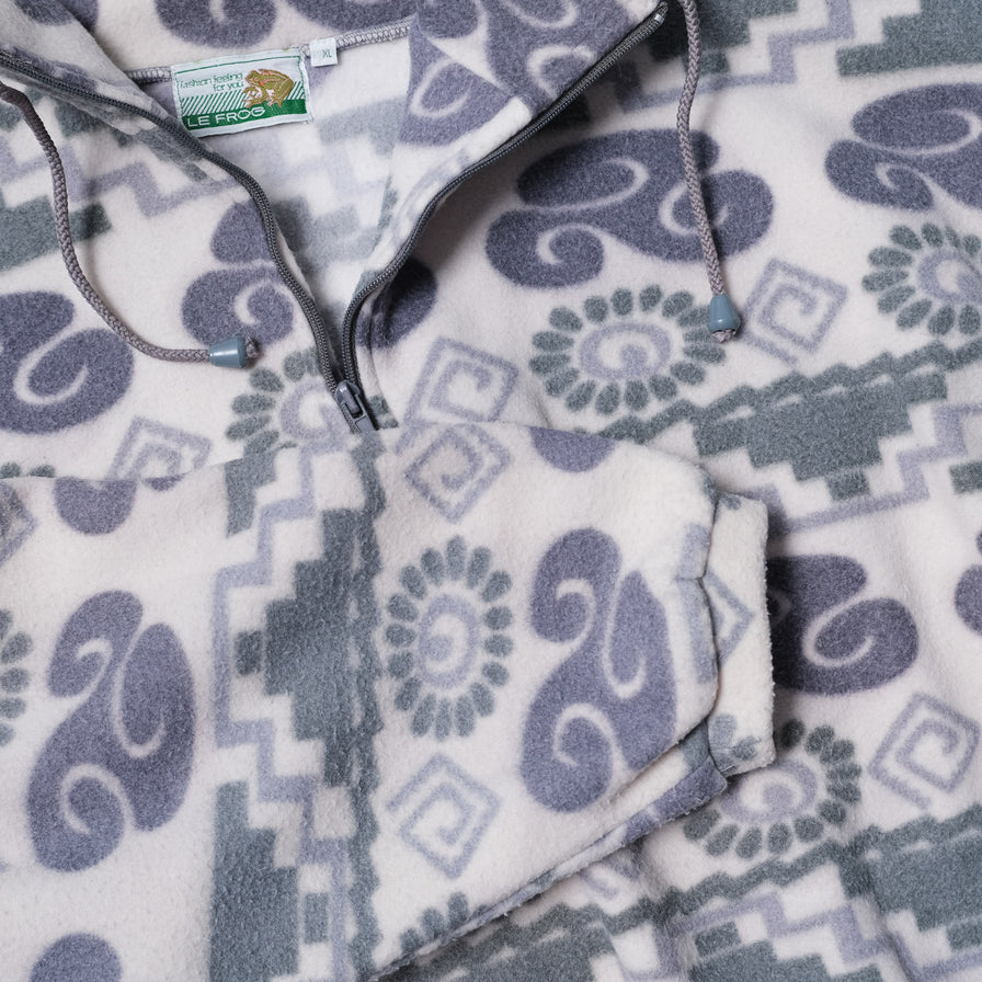 Vintage Pattern Q-Zip Fleece XLarge