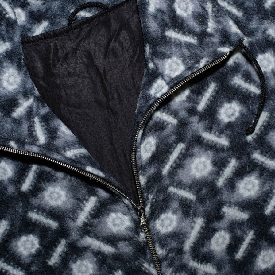 Vintage Pattern Fleece Jacket Large - Double Double Vintage