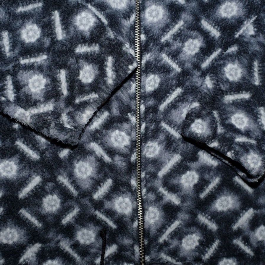 Vintage Pattern Fleece Jacket Large - Double Double Vintage