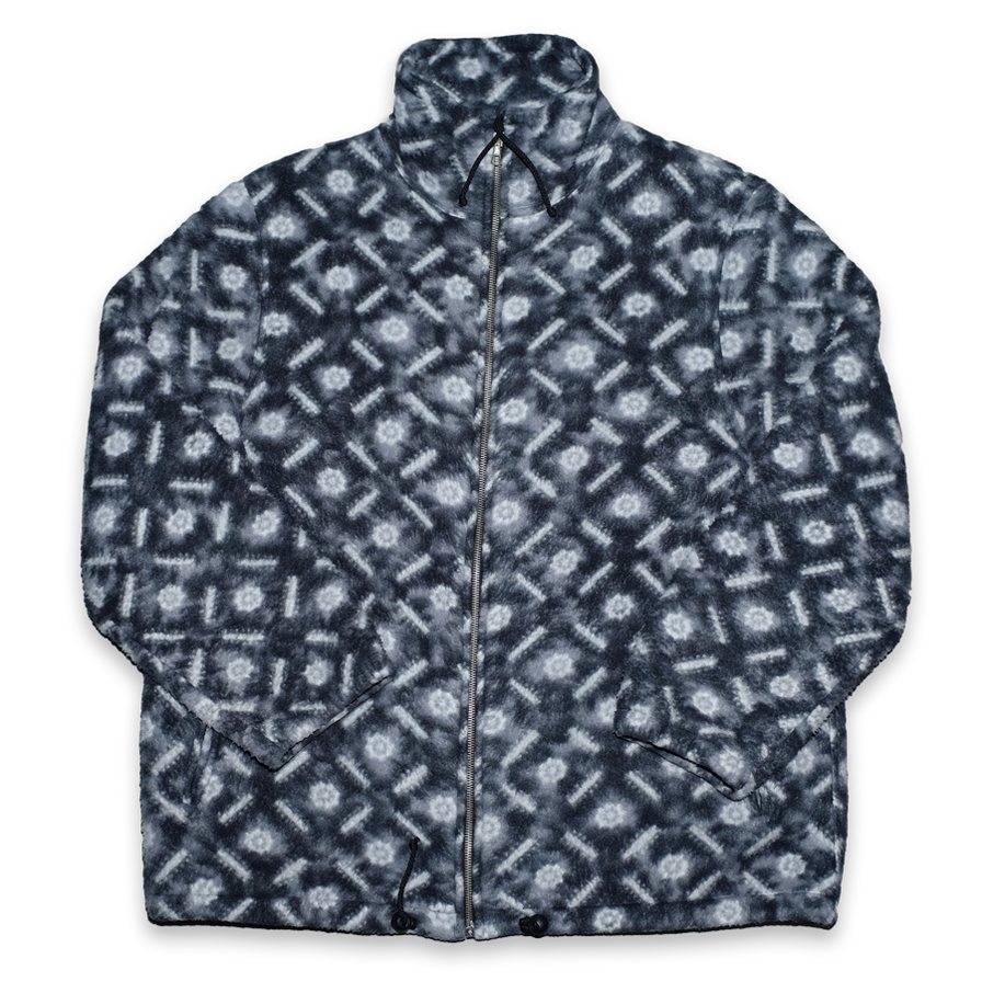 Vintage Pattern Fleece Jacket Large - Double Double Vintage