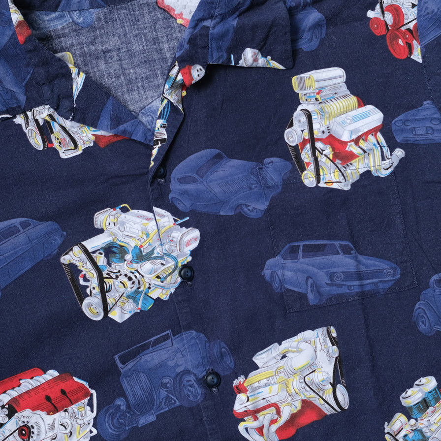 Vintage Car Pattern Shirt XLarge