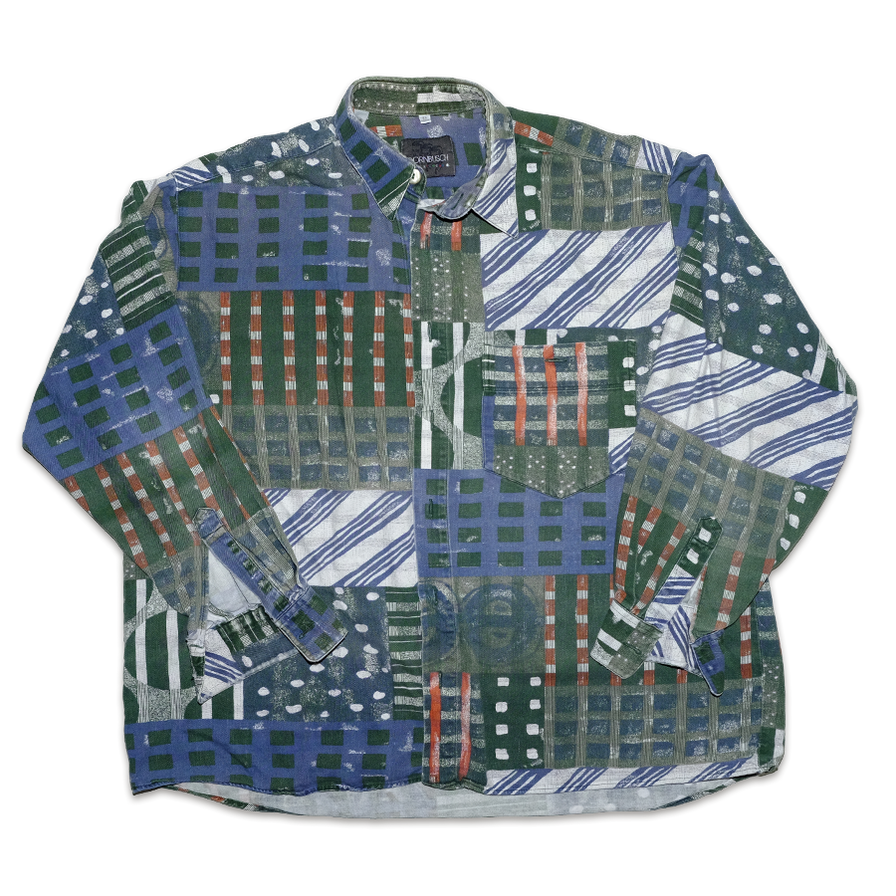 Vintage Flannell Pattern Shirt Large - Double Double Vintage