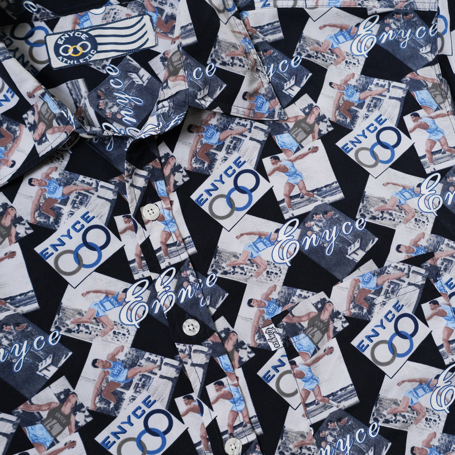 Vintage Athlete Pattern Shirt XLarge