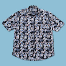 Vintage Athlete Pattern Shirt XLarge