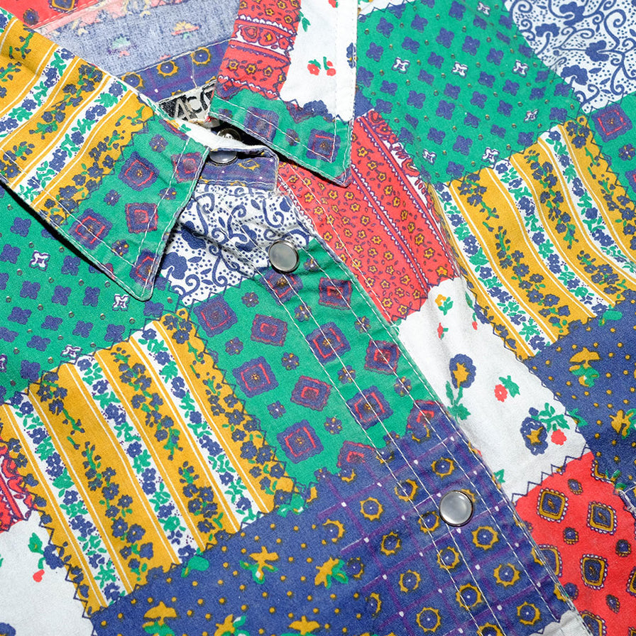 Vintage Square Pattern Shirt XLarge - Double Double Vintage