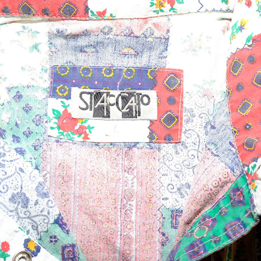 Vintage Square Pattern Shirt XLarge - Double Double Vintage