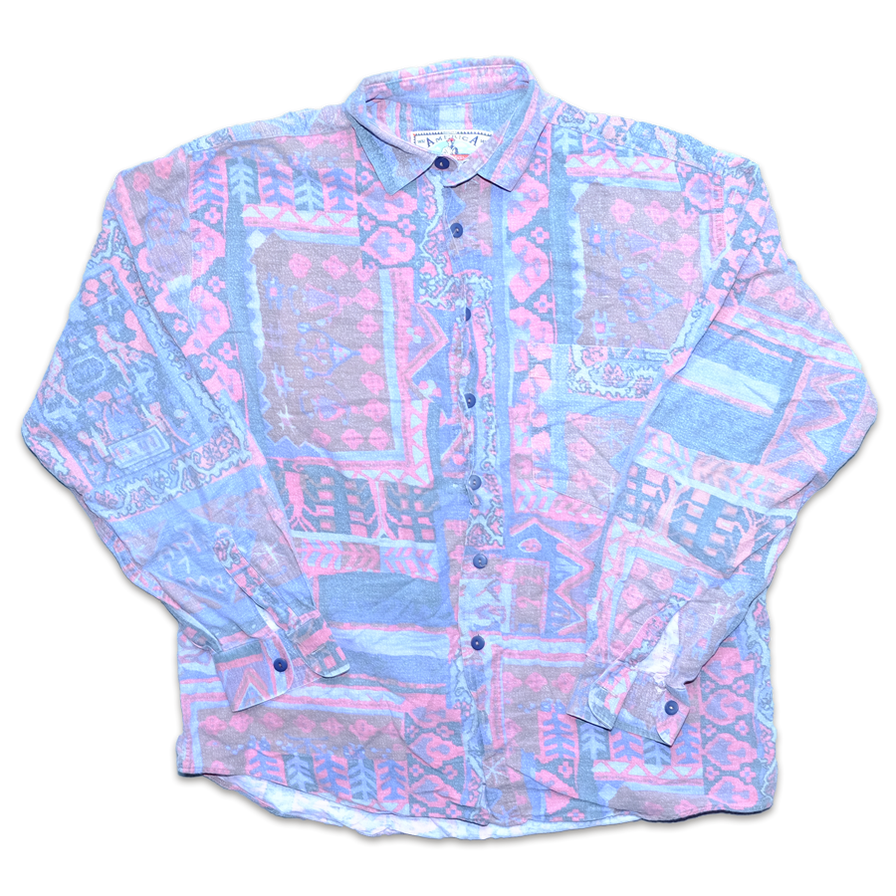Vintage Pattern Flannell Shirt Large - Double Double Vintage