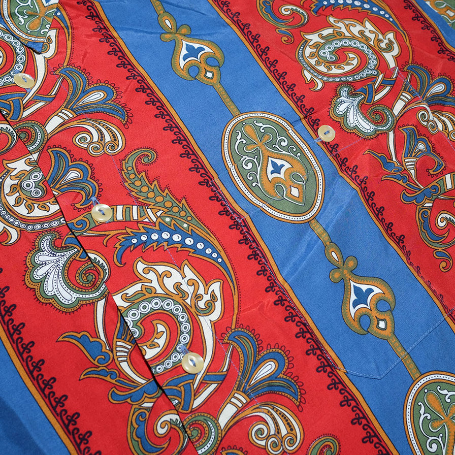 Vintage Pattern Silk Shirt XLarge - Double Double Vintage