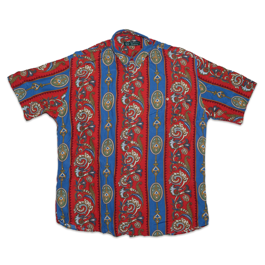 Vintage Pattern Silk Shirt XLarge - Double Double Vintage
