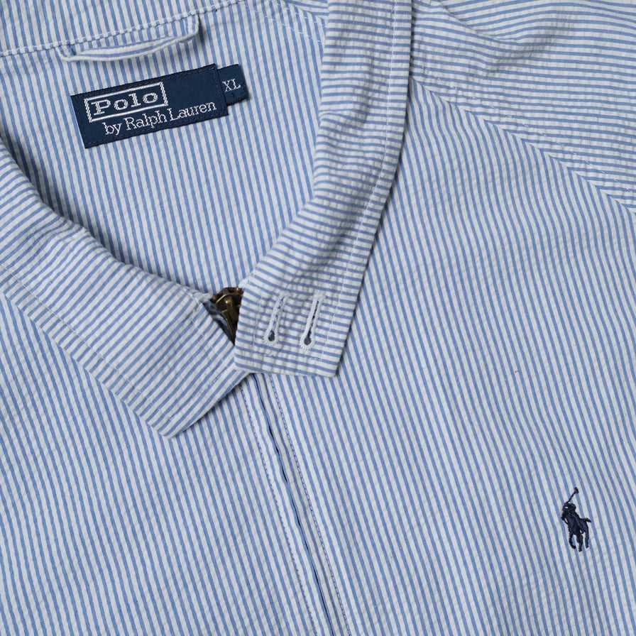 Vintage Polo Ralph Lauren Seersucker Harrington Jacket Large / XLarge