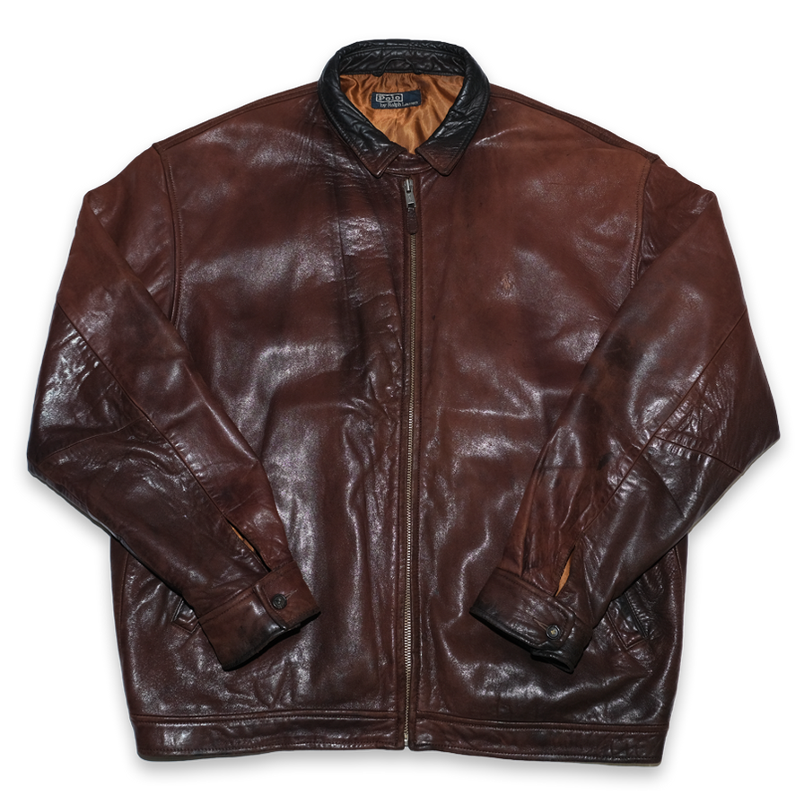 Vintage Polo Ralph Lauren Leather Jacket XLarge | Double Double