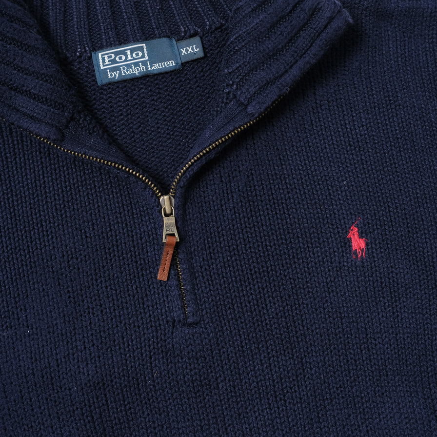 Vintage Polo Ralph Lauren Q-Zip Knit Sweater XLarge