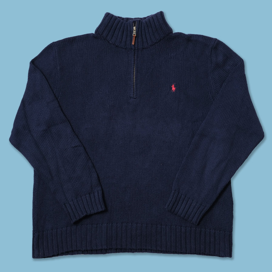 Vintage Polo Ralph Lauren Q-Zip Knit Sweater XLarge
