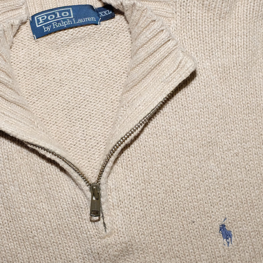 Vintage Polo Ralph Lauren Q-Zip Sweater XLarge - Double Double Vintage