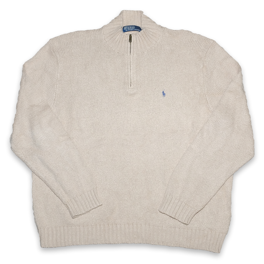 Vintage Polo Ralph Lauren Q-Zip Sweater XLarge - Double Double Vintage