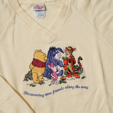 Vintage Winnie Pooh V-Neck Sweater Small