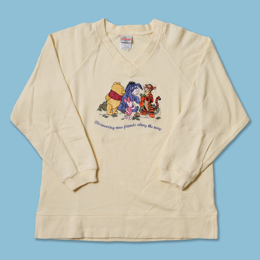 Vintage Winnie Pooh V-Neck Sweater Small
